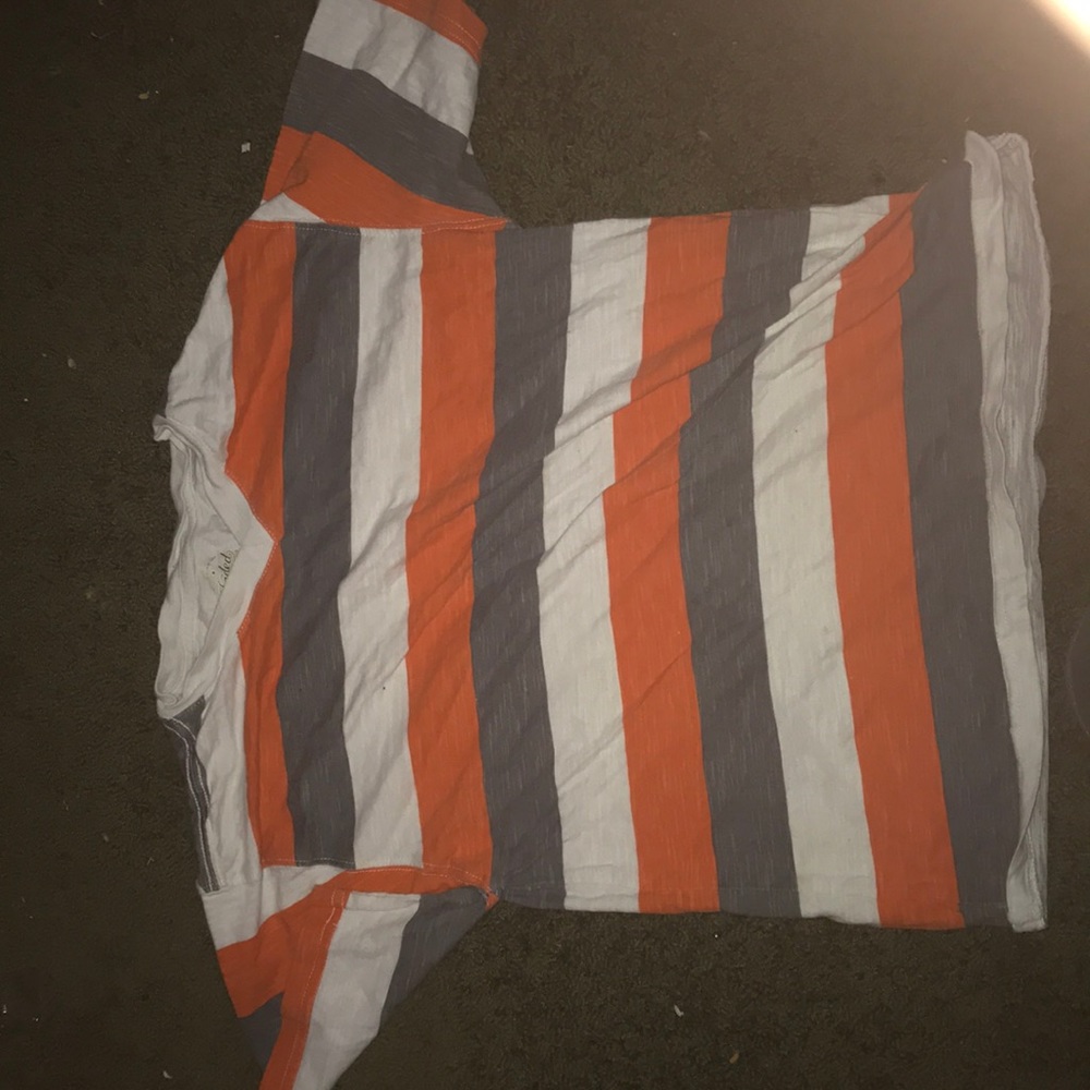 Orange,grey,white dress shirt